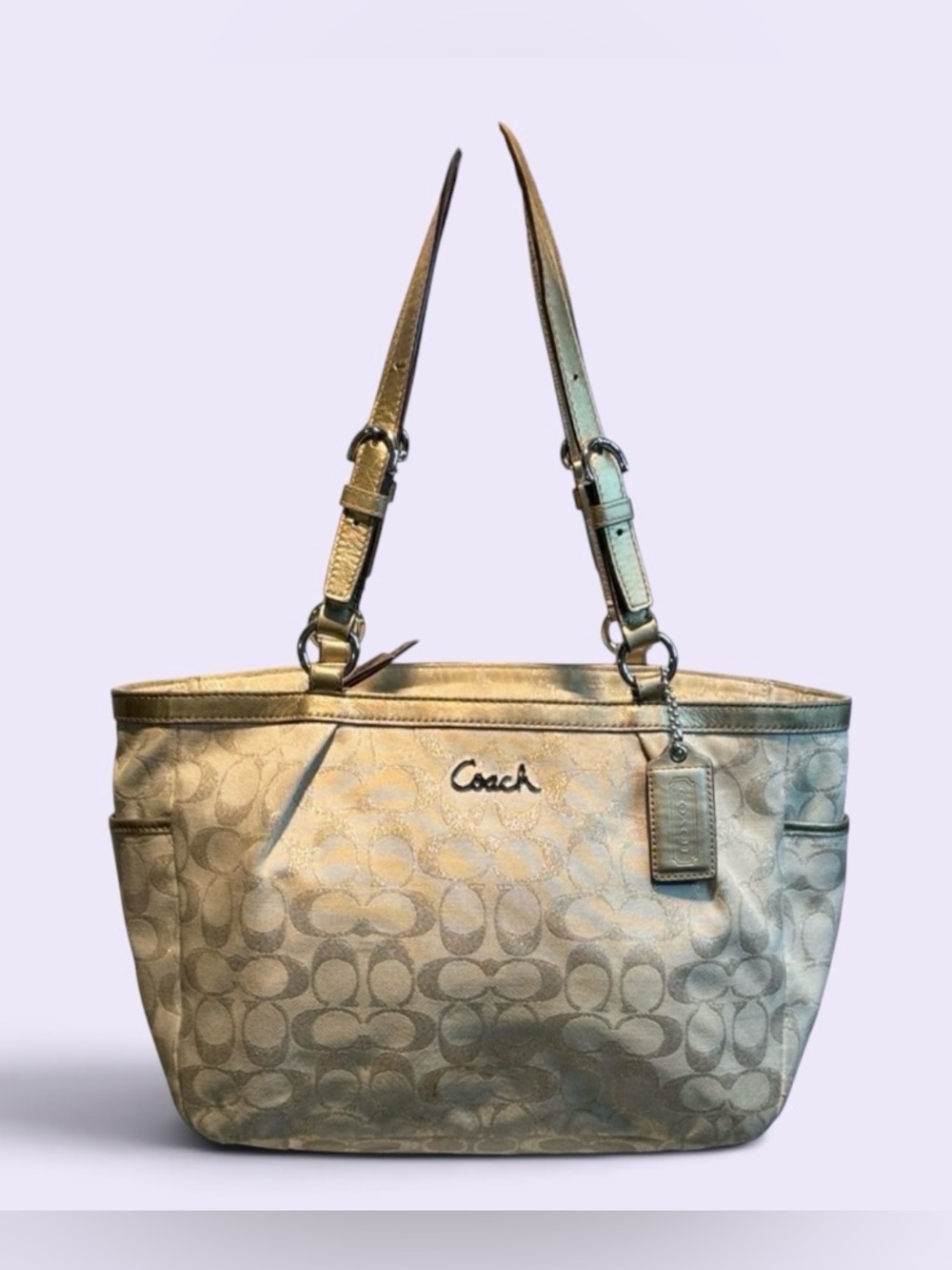 Coach Beige Signature Shoulder Bag